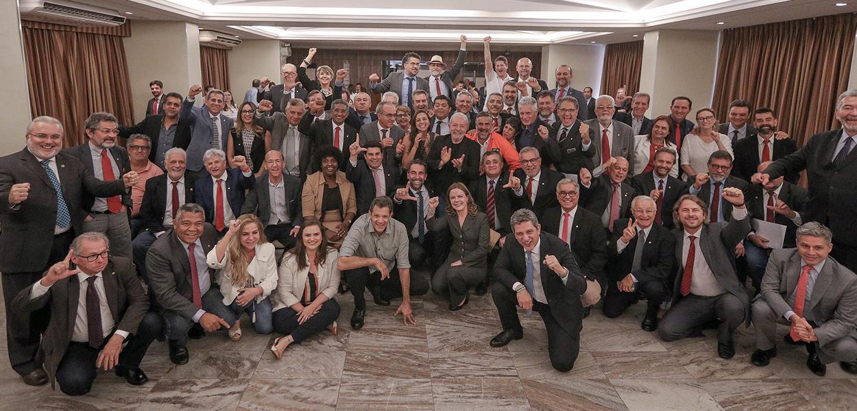 Lula com as bancadas do PT no Senado e na Câmara