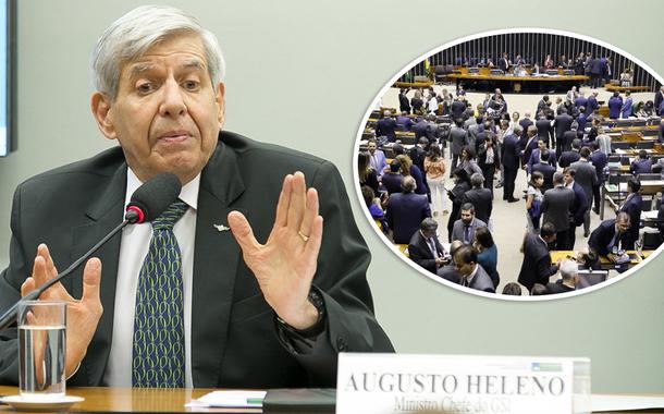 General Augusto Heleno e Plenário da Câmara dos Deputados