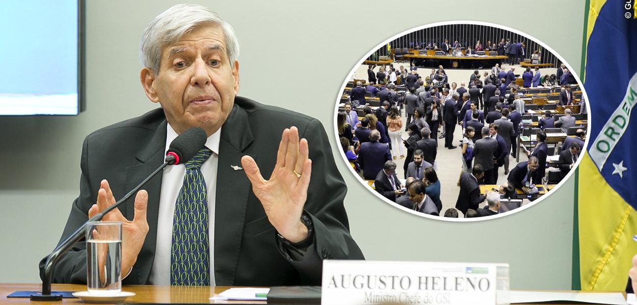 General Augusto Heleno e Plenário da Câmara dos Deputados