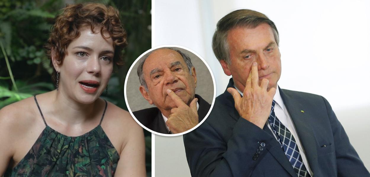 Leandra Leal, Carlos Alberto Brilhante Ustra no detalhe e Jair Bolsonaro