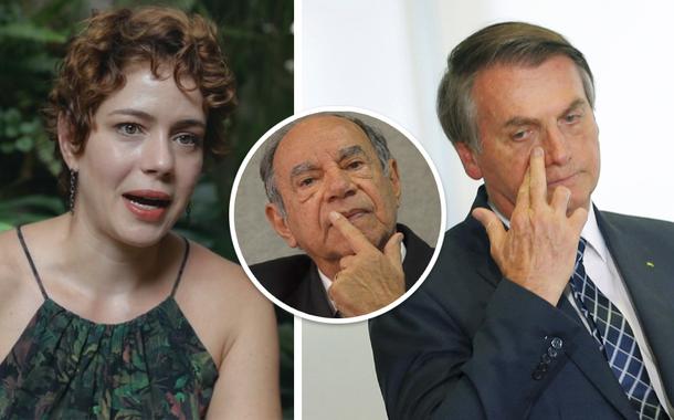 Leandra Leal, Carlos Alberto Brilhante Ustra no detalhe e Jair Bolsonaro