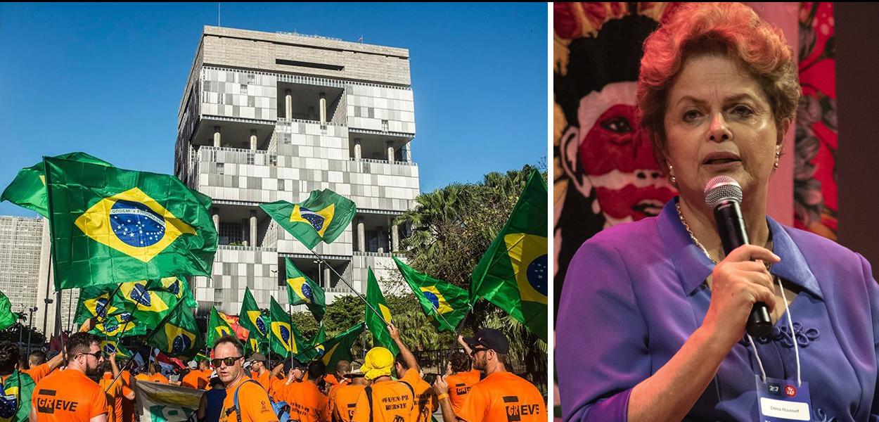 Dilma apoia greve dos petroleiros.