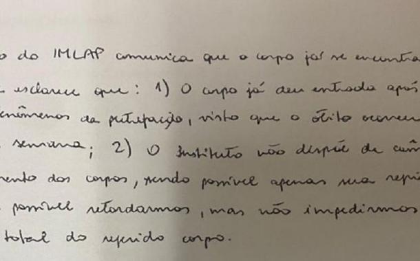 Carta IML Adriano da Nóbrega