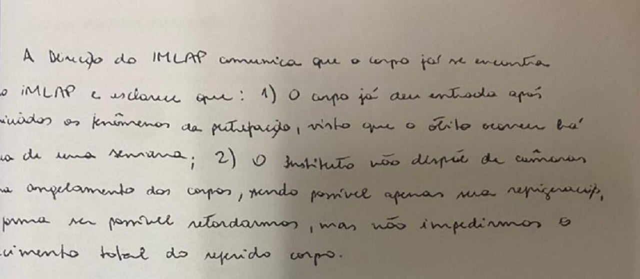 Carta IML Adriano da Nóbrega
