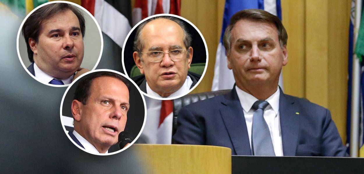 Rodrigo Maia, Gilmar Mendes, João Doria e Jair Bolsonaro