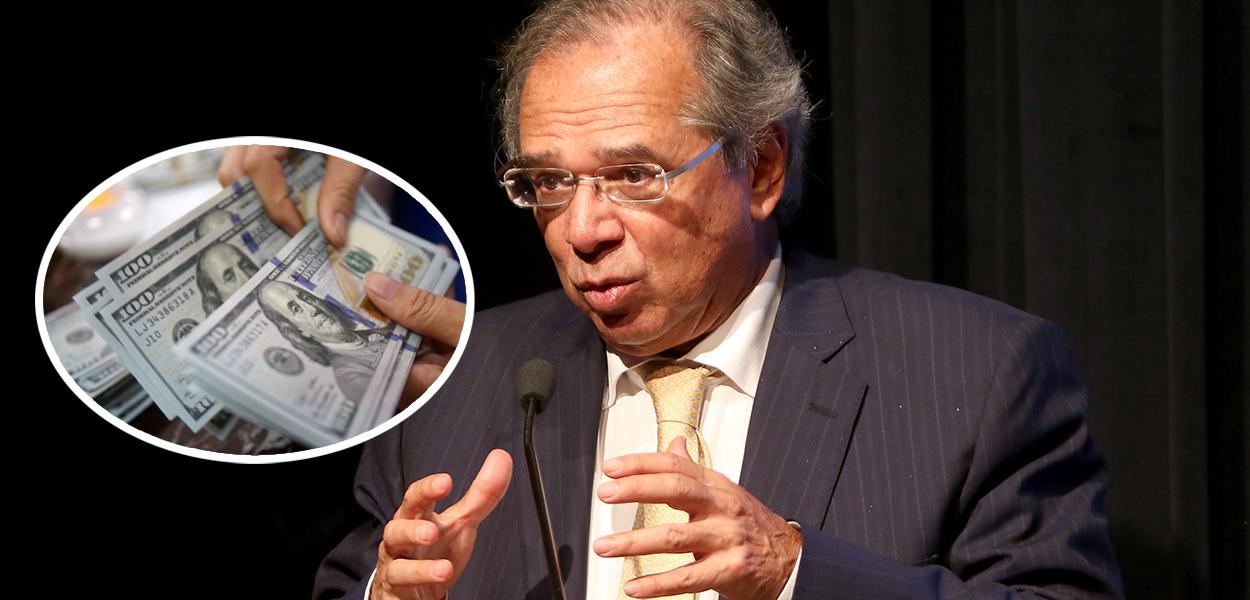 Dólar e o ministro da Economia, Paulo Guedes