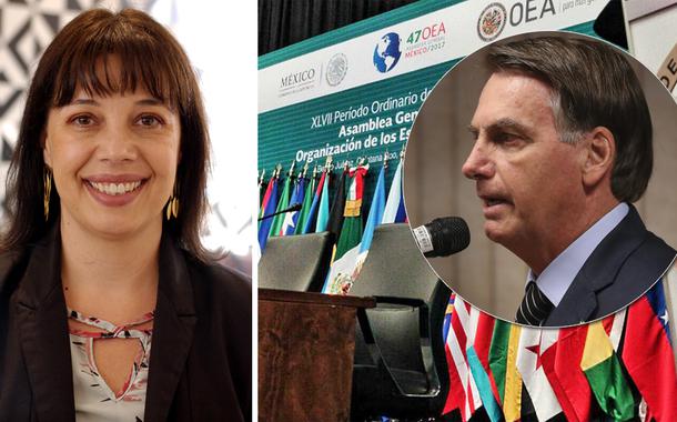 Renata Mielli e Jair Bolsonaro