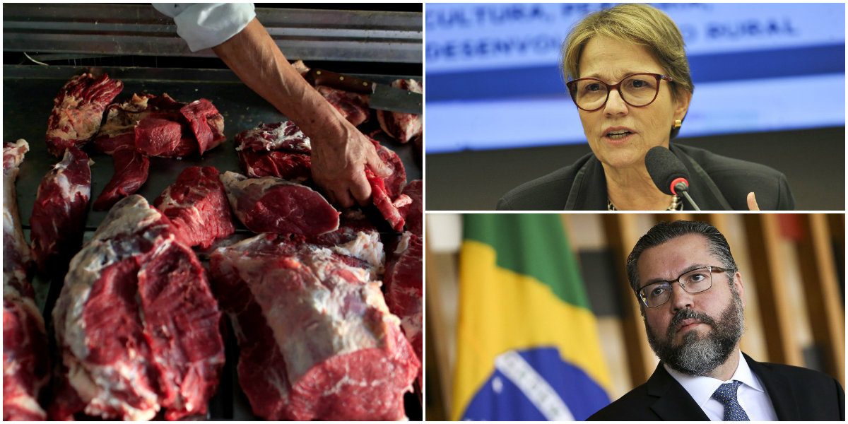 Carne brasileira, ministros Tereza Cristina e Ernesto Araújo