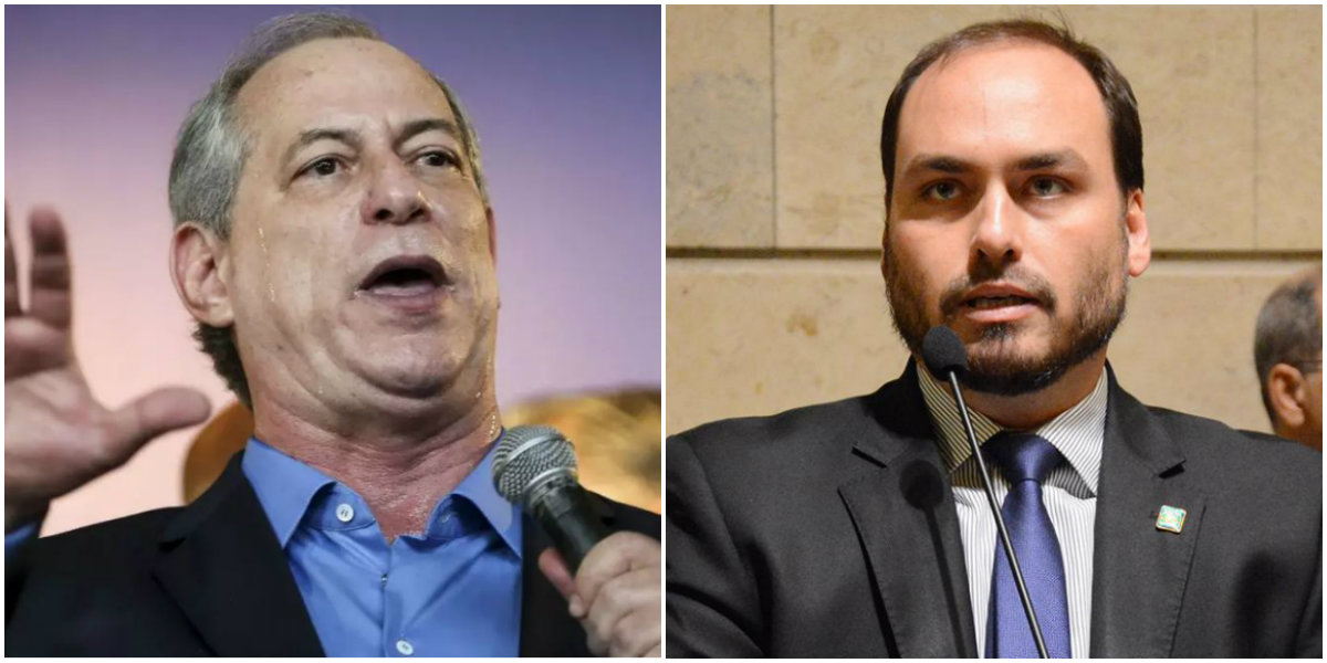 Ciro Gomes e Carlos Bolsonaro Ciro Gomes e Carlos Bolsonaro