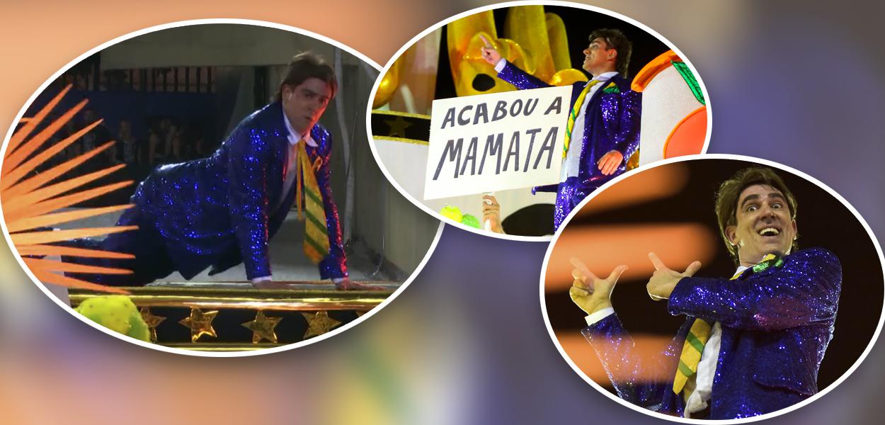 Marcelo Adnet desfila pela Escola de Samba São Clemente