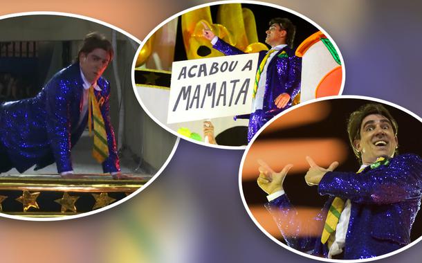 Marcelo Adnet desfila pela Escola de Samba São Clemente