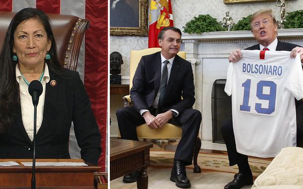 Deb Haaland; Jair Bolsonaro e Donald Trump