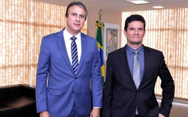 O governador do Ceará, Camilo Santana, e o ministro Sergio Moro