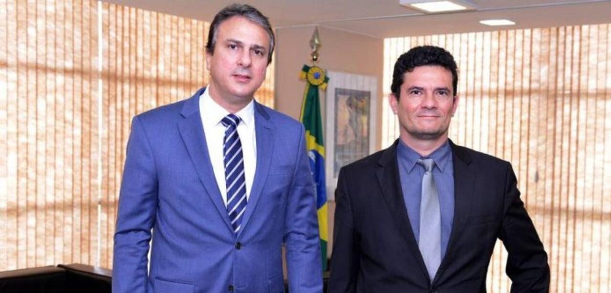 O governador do Ceará, Camilo Santana, e o ministro Sergio Moro