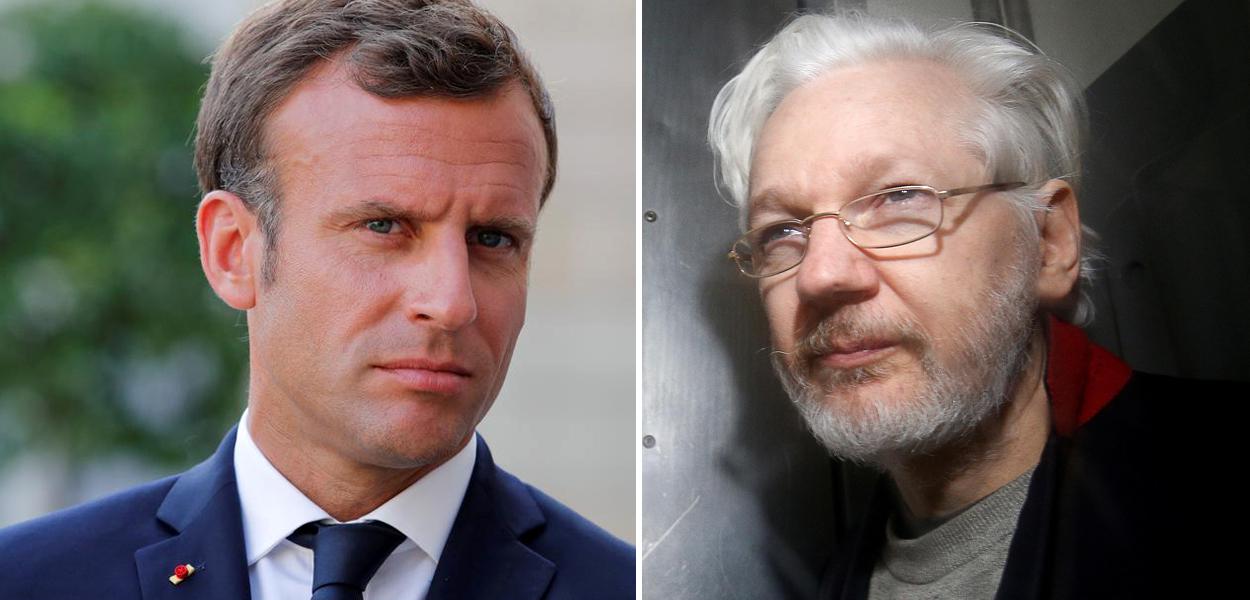 Emmanuel Macron e Julian Assange