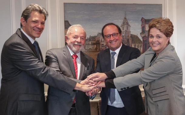 Fernando Haddad, Lula, François Hollande e Dilma Rousseff