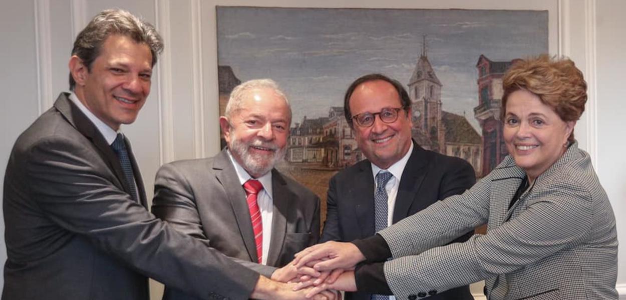 Fernando Haddad, Lula, François Hollande e Dilma Rousseff