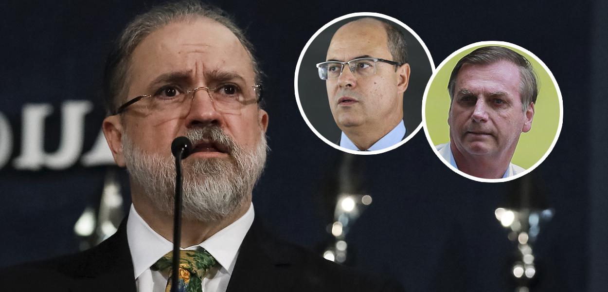 Augusto Aras; Wilson Witzel e Jair Bolsonaro