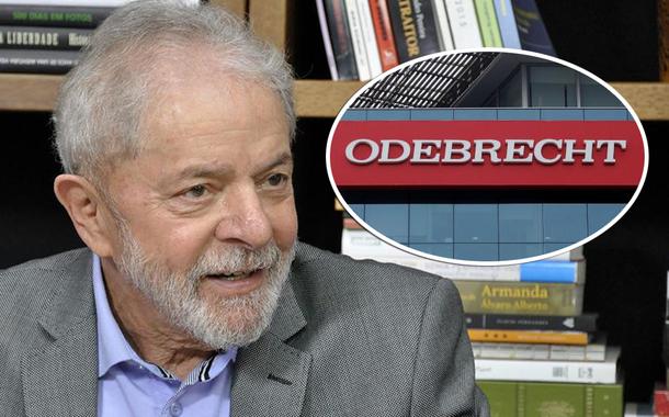 Lula e fachada da Odebrecht