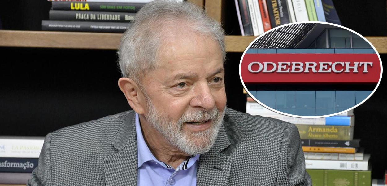 Lula e fachada da Odebrecht