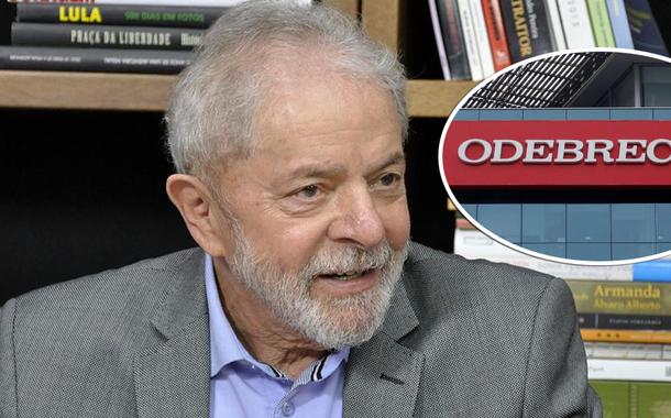 Lula e fachada da Odebrecht