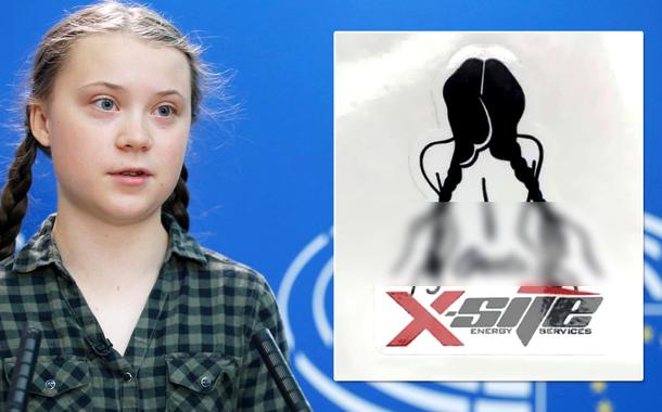 Petroleira canadense admite que difundiu adesivos com imagem sexualizada de Greta Thunberg.