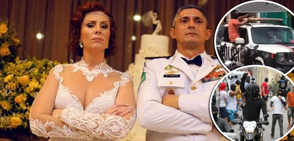 Carla Zambelli e coronel Aginaldo de Oliveira