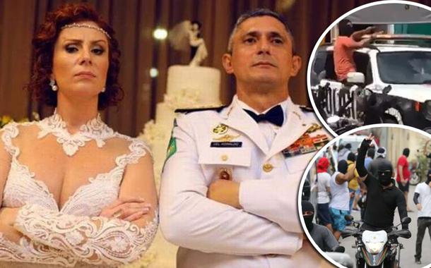 Carla Zambelli e coronel Aginaldo de Oliveira