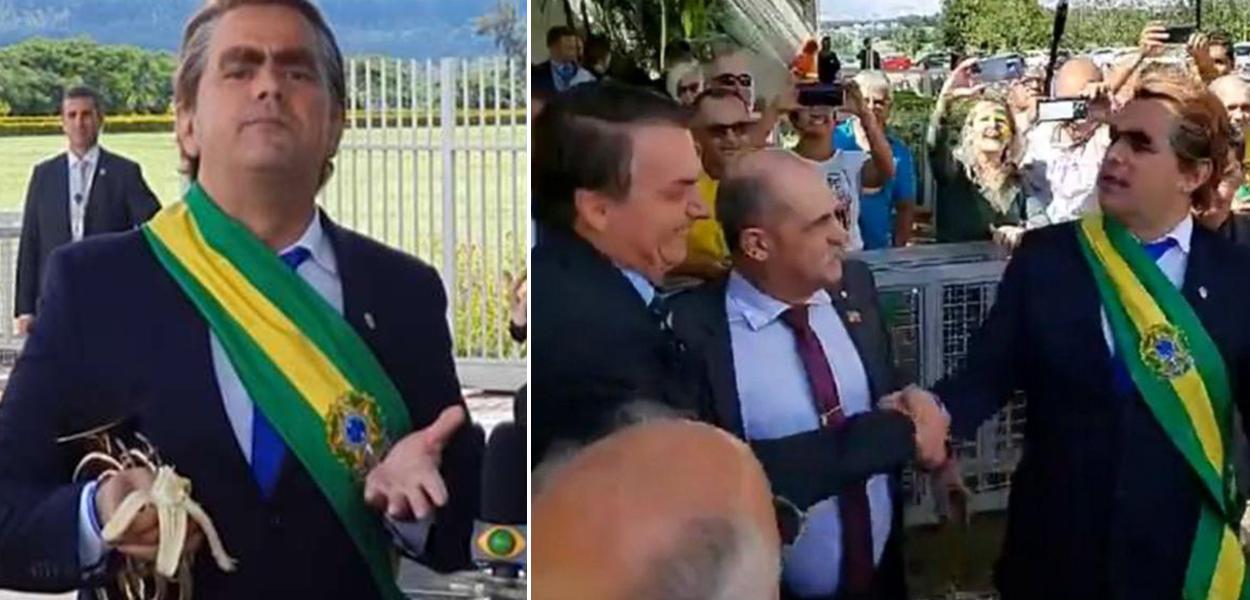 Carioca joga bananas para jornalistas em frente ao Alvorada