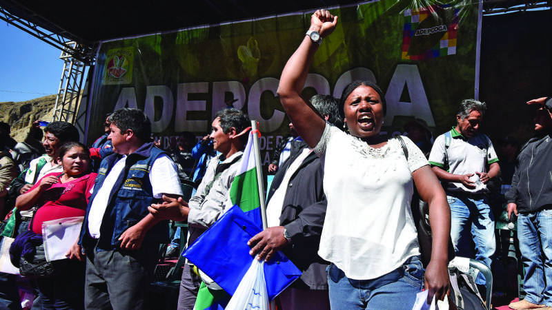 Elena Flores, dirigente cocaleira da Bolívia