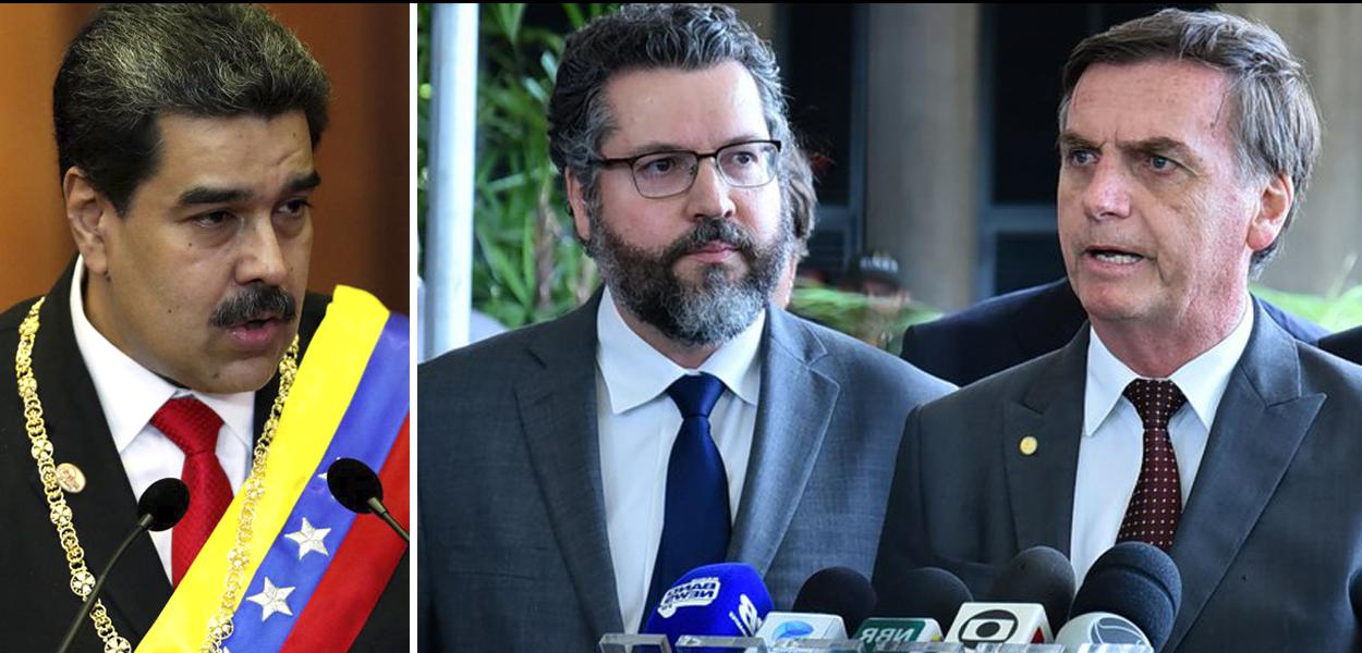 Nicolás Maduro, Ernesto Araújo e Jair Bolsonaro