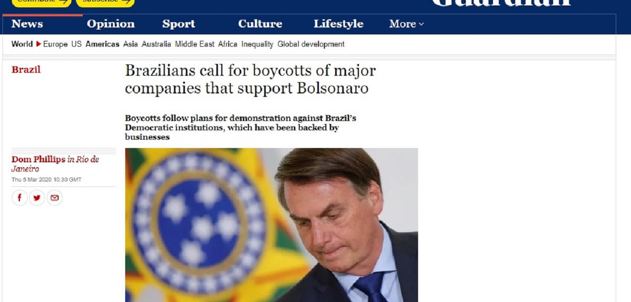 The Guardian com Bolsonaro