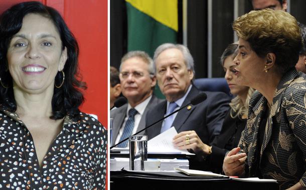 Cynara Menezes; Dilma Rousseff  durante sessão deliberativa extraordinária para votar a Denúncia 1/2016, que trata do julgamento do processo de impeachment (29.08.16)