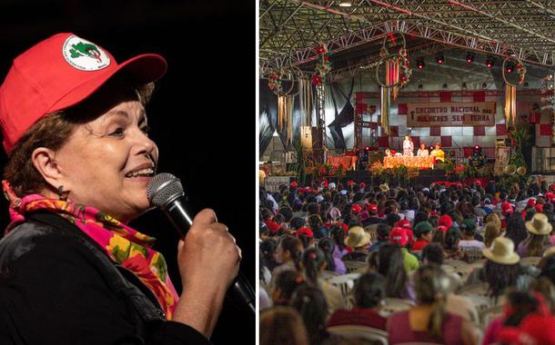 Dilma no ato político do I Encontro Nacional das Mulheres Sem Terra, em Brasília