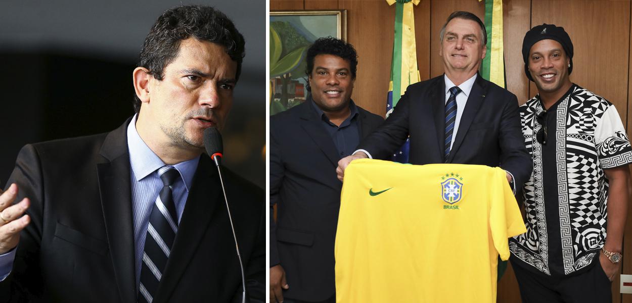 Sérgio Moro; Assis, Jair Bolsonaro e Ronaldinho