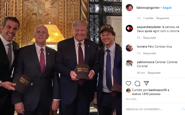 Wajngarten, Bolsonaro e Trump