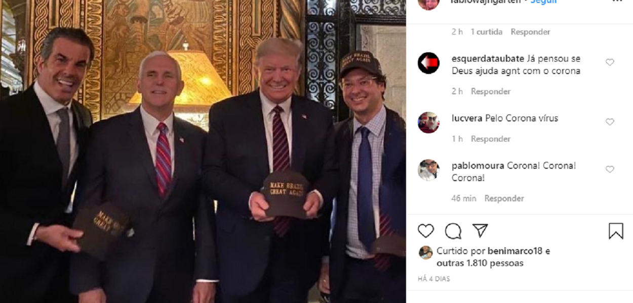 Wajngarten, Bolsonaro e Trump