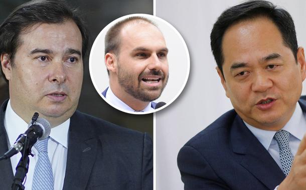 Rodrigo Maia, Eduardo Bolsonaro e Yang Wanming