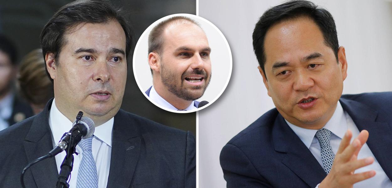 Rodrigo Maia, Eduardo Bolsonaro e Yang Wanming