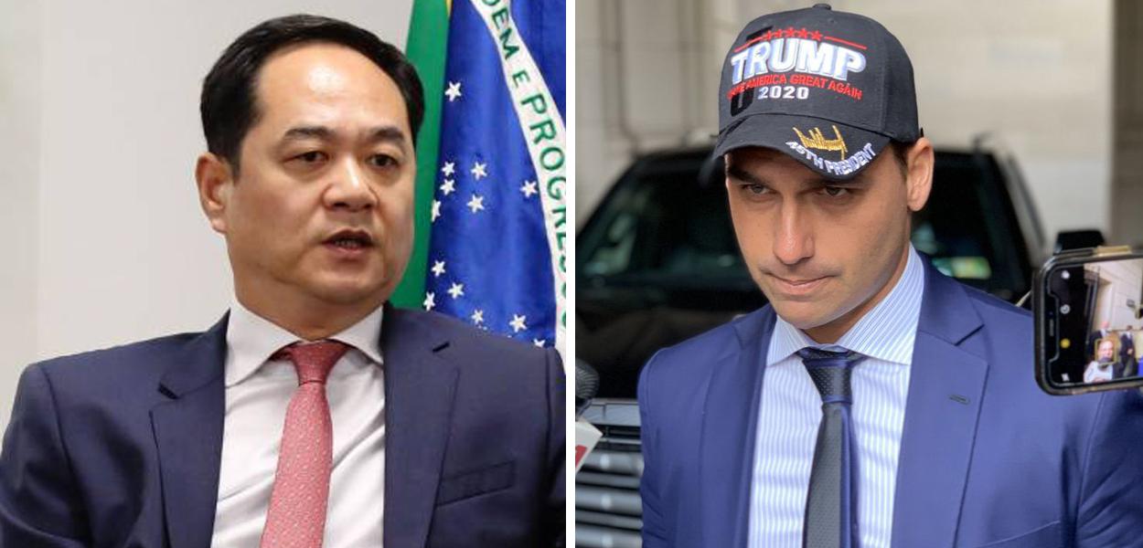 Yang Wanming e Eduardo Bolsonaro