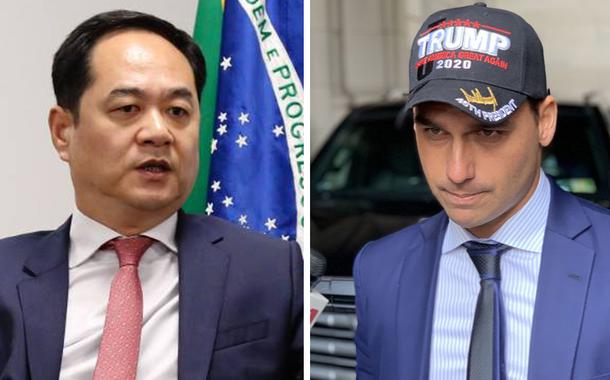 Yang Wanming e Eduardo Bolsonaro