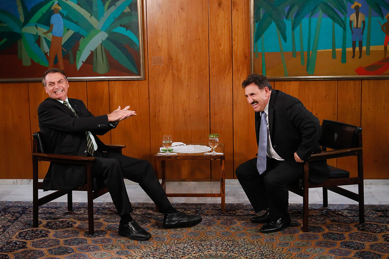 Jair Bolsonaro concede entrevista no Programa do Ratinho, do SBT
