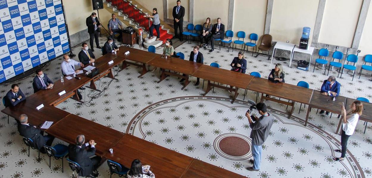 Governador do Rio, Wilson Witzel, em reunião com concessionárias
