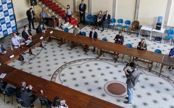 Governador do Rio, Wilson Witzel, em reunião com concessionárias