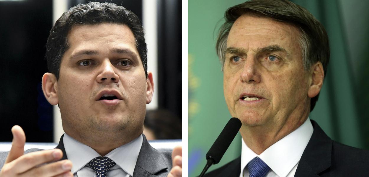 Presidente do Senado, Davi Alcolumbre, e Jair Bolsonaro