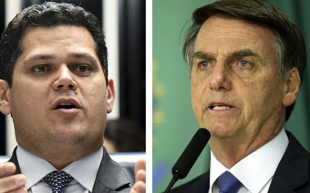 Presidente do Senado, Davi Alcolumbre, e Jair Bolsonaro