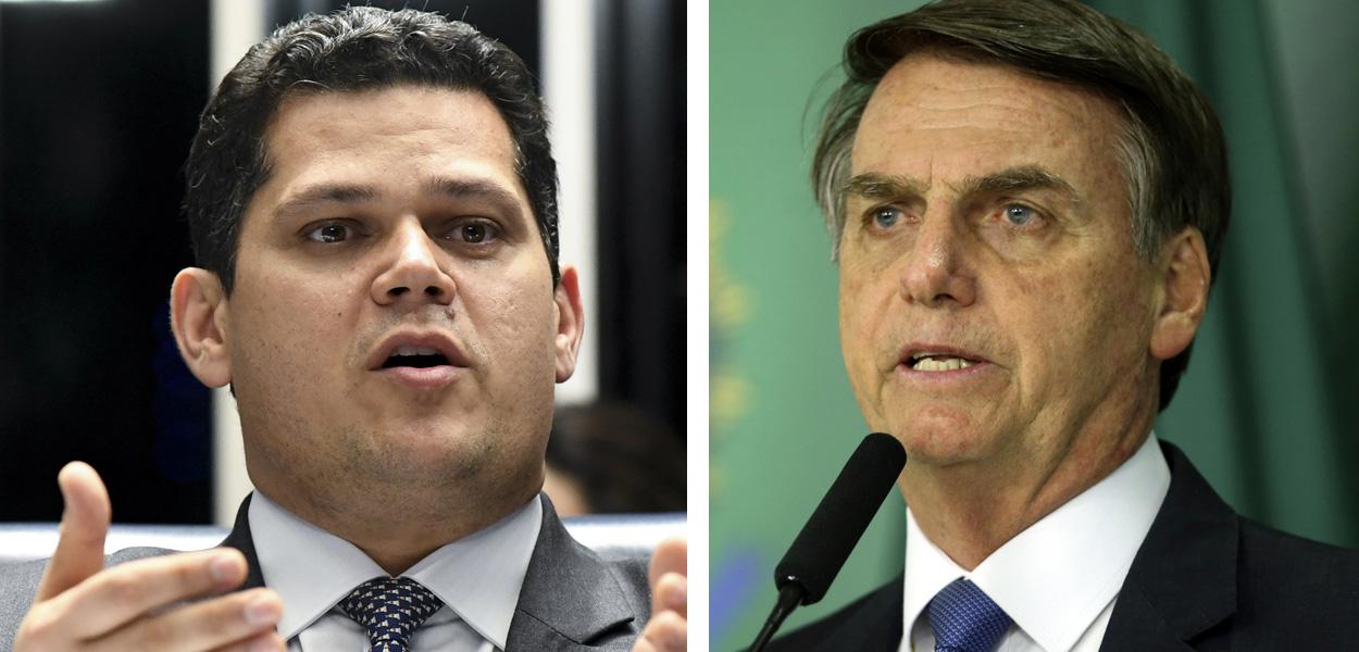 Presidente do Senado, Davi Alcolumbre, e Jair Bolsonaro