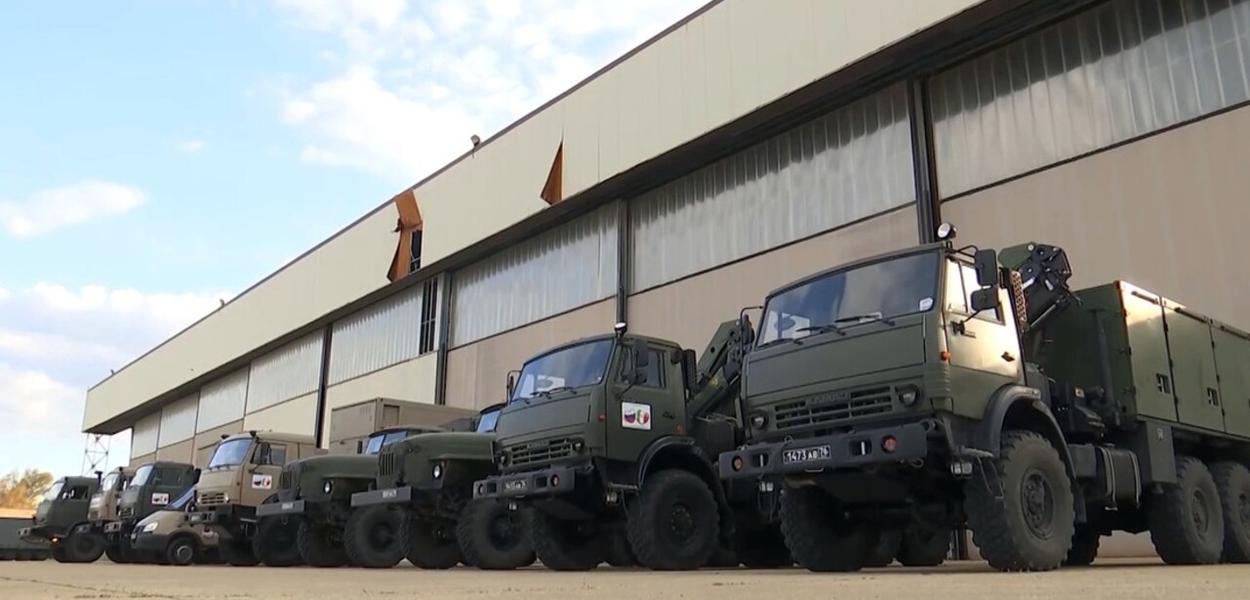 Veículos militares russos em território italiano