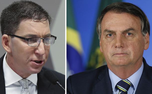 Glenn Greenwald e Jair Bolsonaro