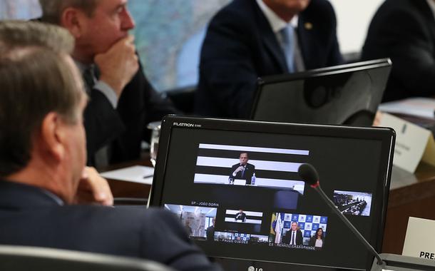 Jair Bolsonaro, durante videoconferência com Governadores do Sudeste.